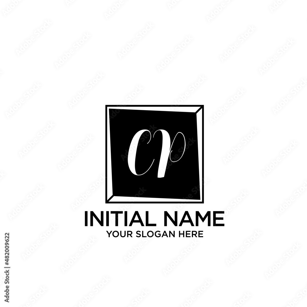 Obraz premium CP monogram logo template vector 