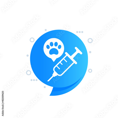 dog vaccination icon with a vaccine