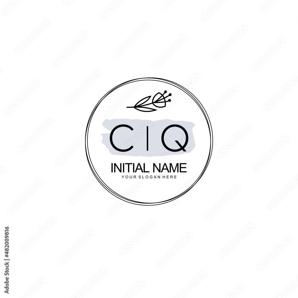 CQ Hand drawn wedding monogram logo CQ Hand drawn wedding monogram logo