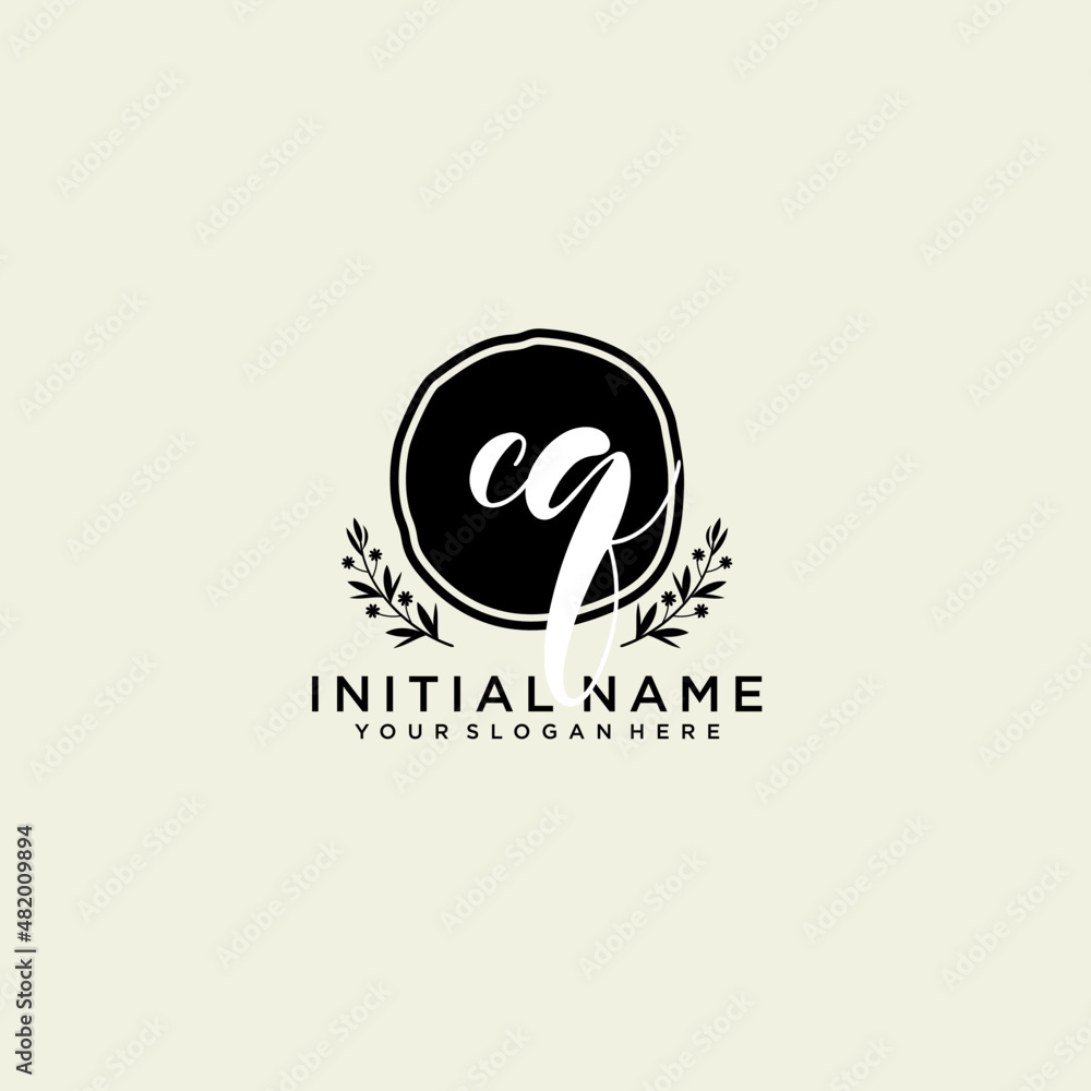 CQ monogram logo template vector CQ monogram logo template vector