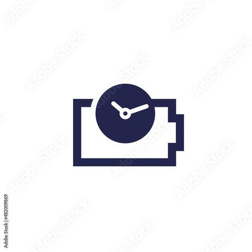 battery time icon, vector sign