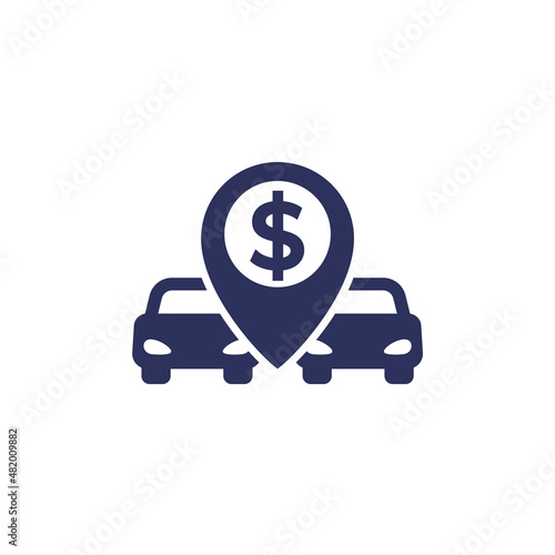 car dealership, sell cars icon