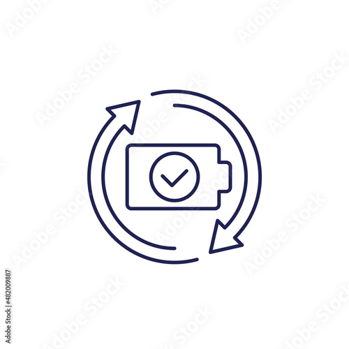 battery swap line icon, replace a battery
