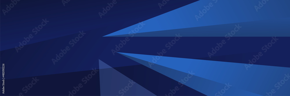 Corporate business blue wide banner design background. Abstract banner design with dark blue technology geometric background. Vector illustration