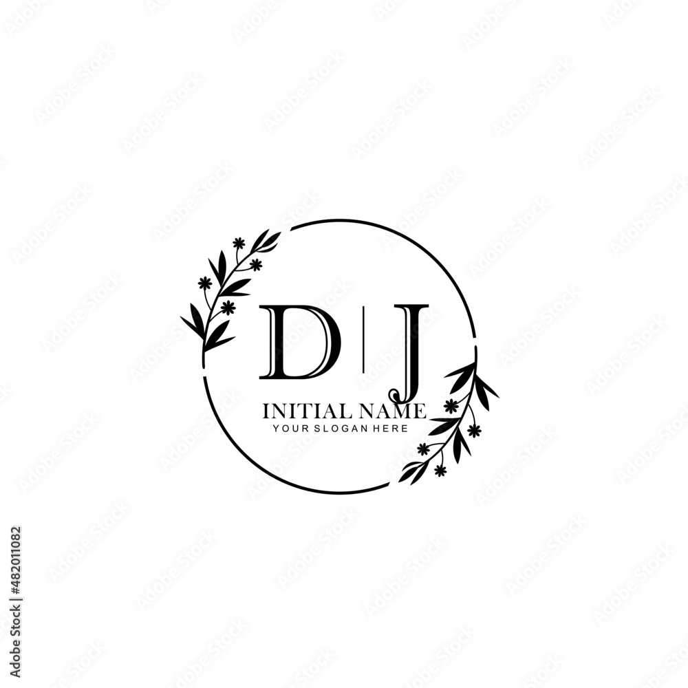 DJ Hand drawn wedding monogram logo DJ Hand drawn wedding monogram logo