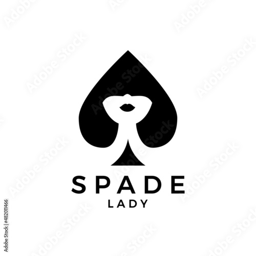 Lady spade simple logo and minimalist style brand identity