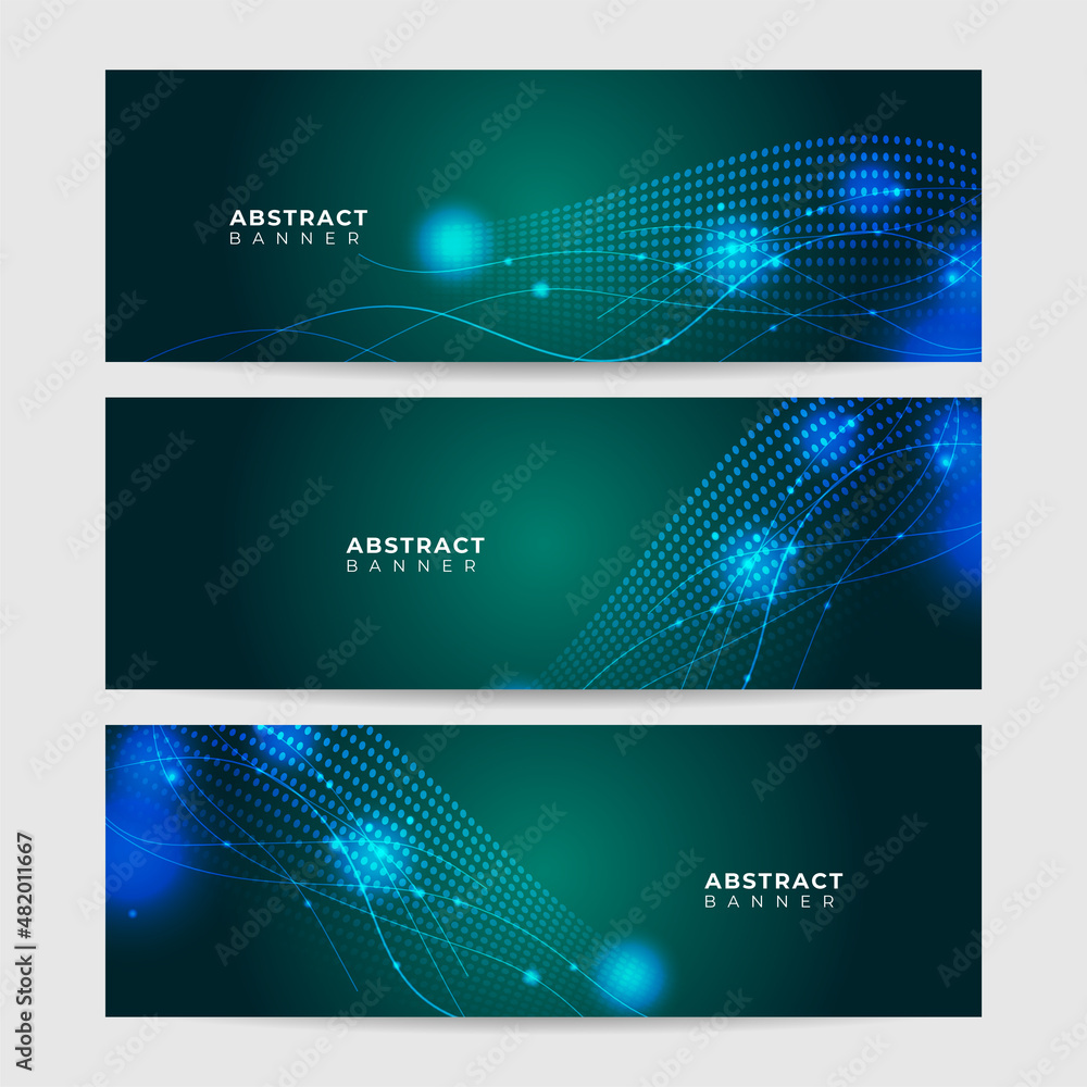 Networking neon style green wide banner design background Networking neon style green wide banner design background