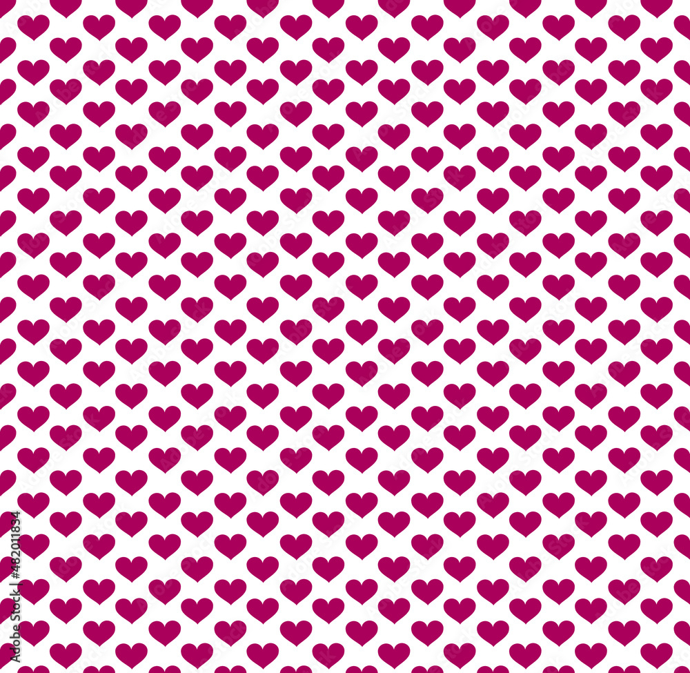 Valentine's day heart pattern design. Vector seamless red hearts with contour reflection on a white background. red heart background Valentine's day heart pattern design. Vector seamless red hearts with contour reflection on a white background. red heart background
