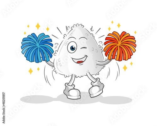 onigiri cheerleader cartoon. cartoon mascot vector