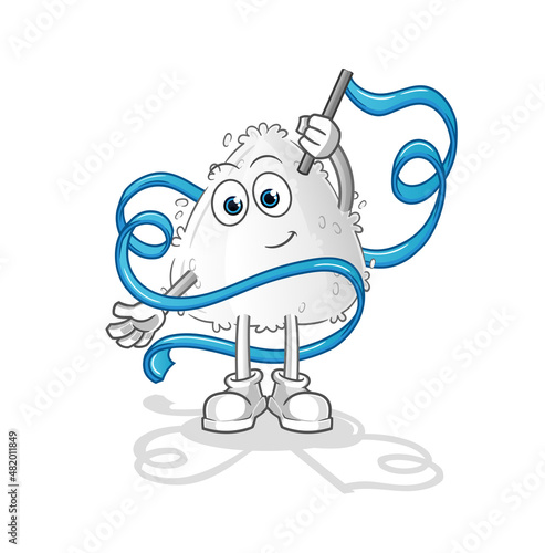 onigiri Rhythmic Gymnastics mascot. cartoon vector