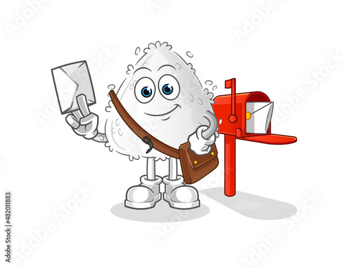 onigiri postman vector. cartoon character