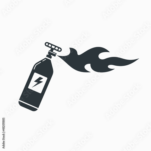 illustration of nitrous oxide system, auto sport icon, vector art.