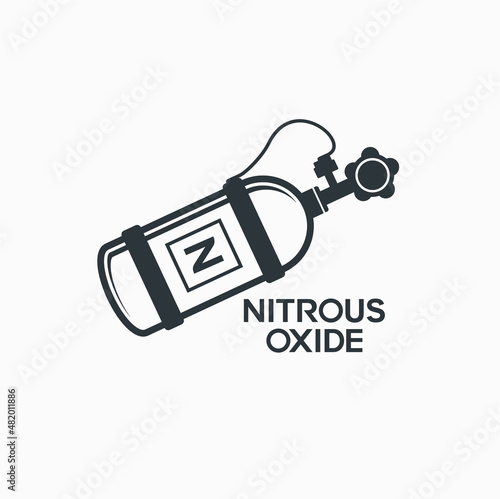 illustration of nitrous oxide system, auto sport icon, vector art.