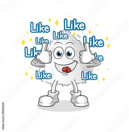 onigiri give lots of likes. cartoon vector