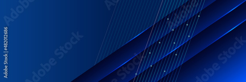 Corporate business blue wide banner design background