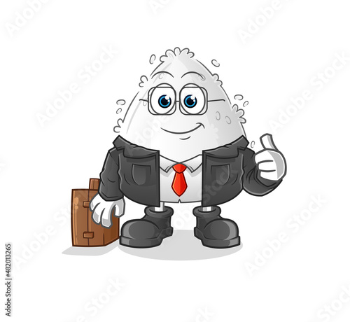 onigiri office worker mascot. cartoon vector