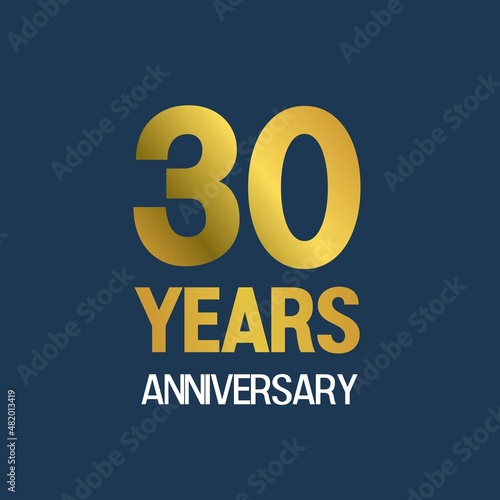 Anniversary logo with gold color inscription for a festive event, wedding, greeting card, invitation and party for 10,18,20,25,30,50,55,60 years