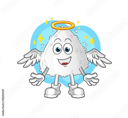 onigiri angel with wings vector. cartoon character