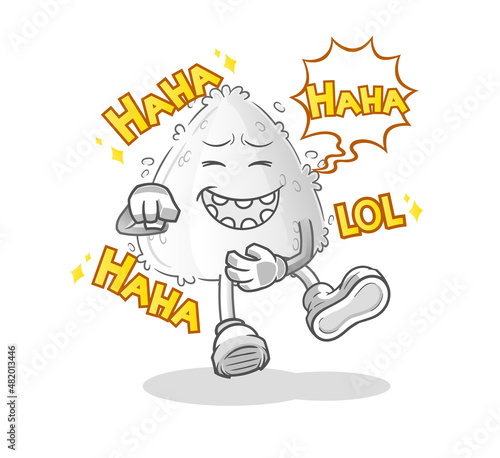onigiri Laugh Out Loud character. cartoon mascot vector