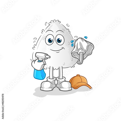 onigiri cleaner vector. cartoon character