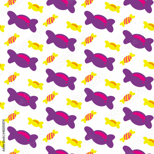 Vector candy canes for Halloween and Valentine's day! Simple seamless pattern for seasonal design, textile, decoration kids playroom or greeting card. Hand drawn prints and doodle. Caramel sweets.