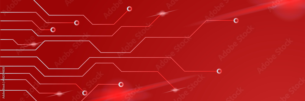 Technology global red wide banner design background. Abstract 3d banner design with dark red technology geometric background. Vector illustration Technology global red wide banner design background. Abstract 3d banner design with dark red technology geometric background. Vector illustration