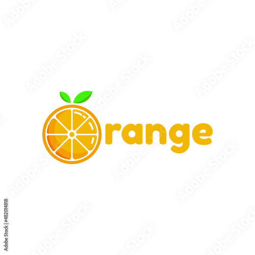 fresh orange fruit vector logo.design for orange flavored food or beverage products