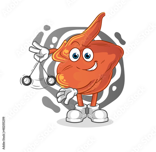 chicken wing hypnotizing cartoon. cartoon mascot vector