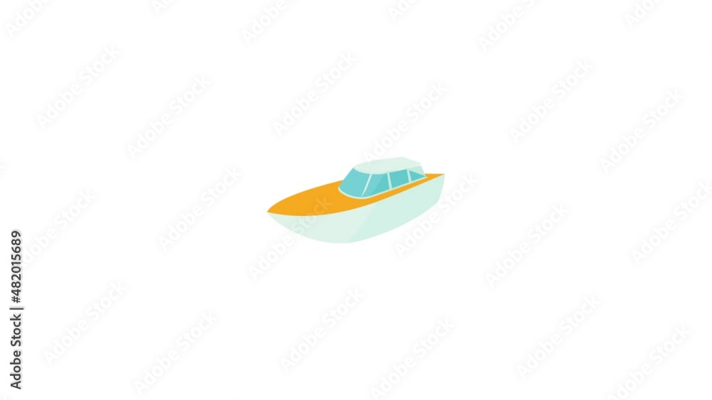Boat icon animation best cartoon object on white background Boat icon animation best cartoon object on white background