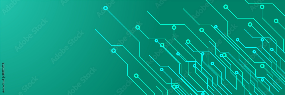 Technology global green wide banner design background Technology global green wide banner design background