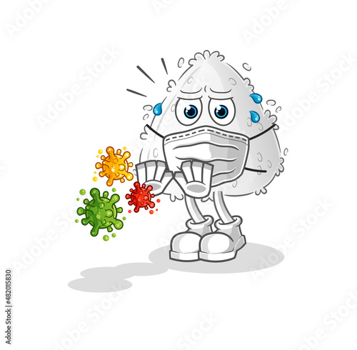 onigiri refuse viruses cartoon. cartoon mascot vector