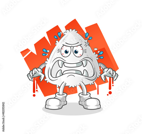 onigiri monster vector. cartoon character