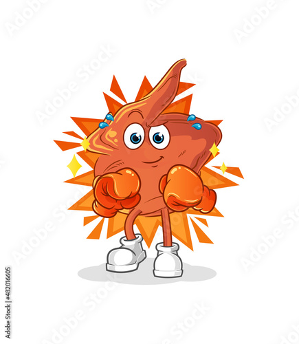 chicken wing boxer character. cartoon mascot vector