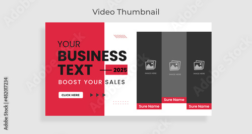 Corporate business marketing web banner or video thumbnail design template.  Youtube live stream video thumbnail for marketing agency | video thumbnail
