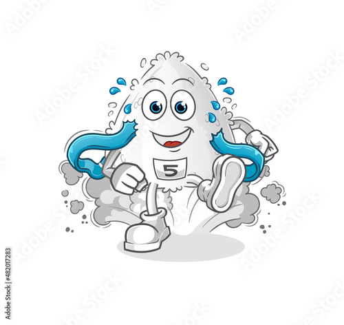 onigiri runner character. cartoon mascot vector