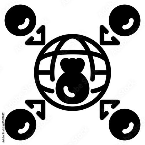 global investment glyph icon