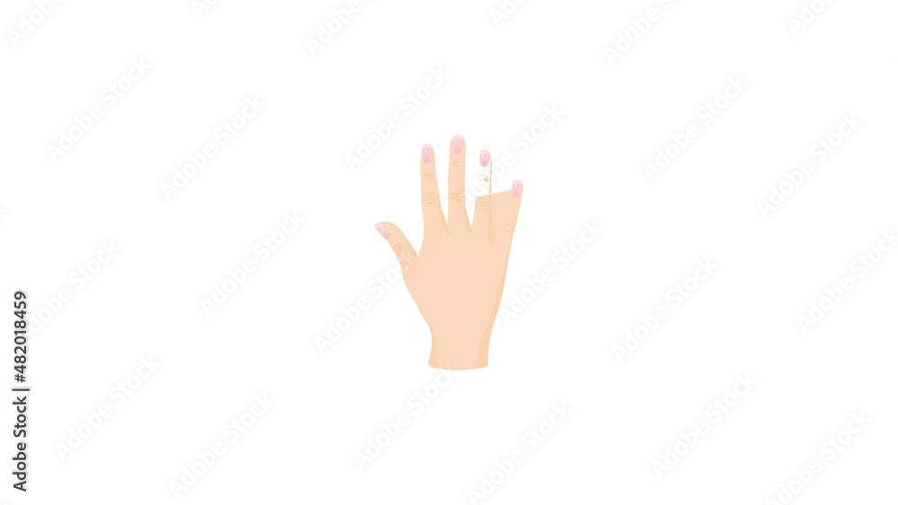 Opened palm of the hand icon animation best cartoon object on white background Opened palm of the hand icon animation best cartoon object on white background