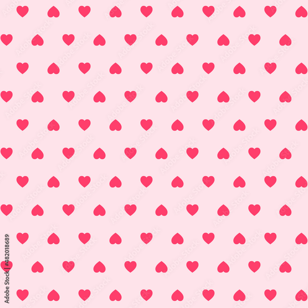 Flat valentines day pattern collection with hearts on pink background. Heart pattern vector illustration