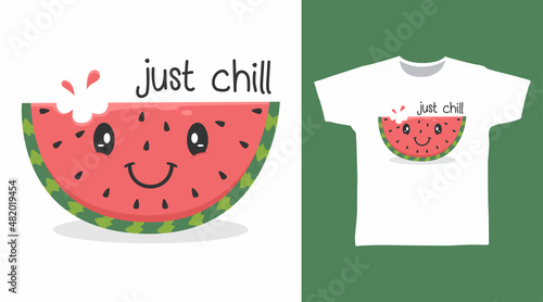Cute watermelon tee designs concept