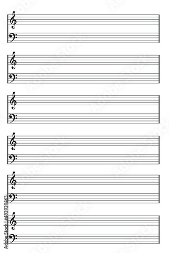 Ready music sheet for music notebook in vector format