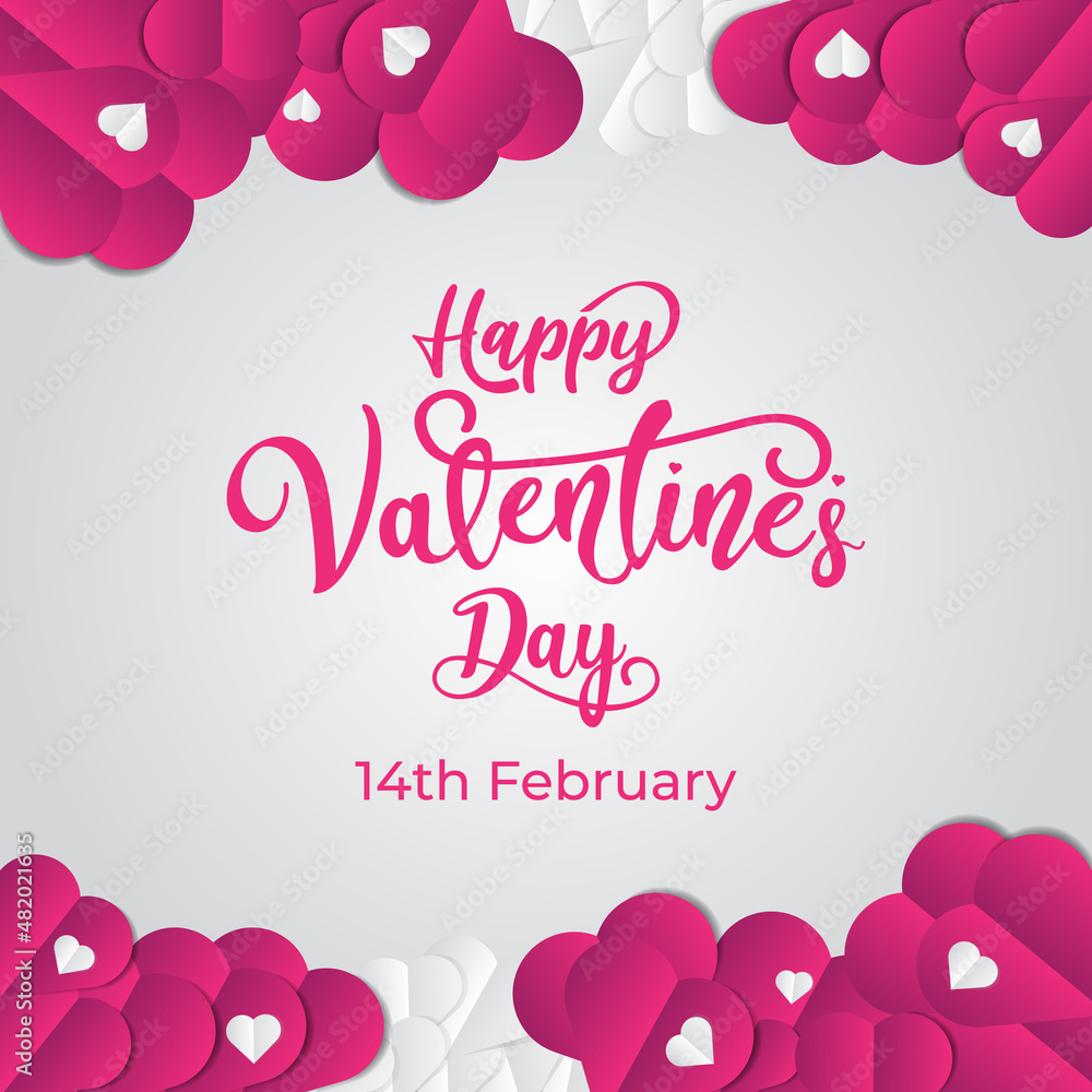 Valentine greeting card. Valentine's day poster design. Love, holiday, red, background, banner.