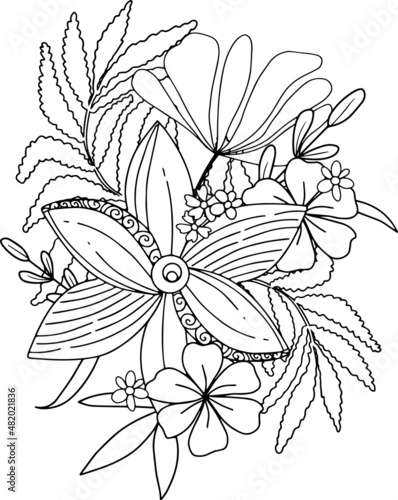 abstract, adult, anti stress, art, artistic, background, beautiful, beauty, black and white, blossom, botanical, botany, bouquet, bright, coloring book adult, coloring flower, coloring for kids, color