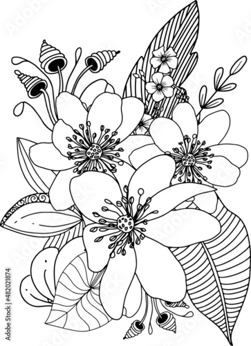 abstract, adult, anti stress, art, artistic, background, beautiful, beauty, black and white, blossom, botanical, botany, bouquet, bright, coloring book adult, coloring flower, coloring for kids, color