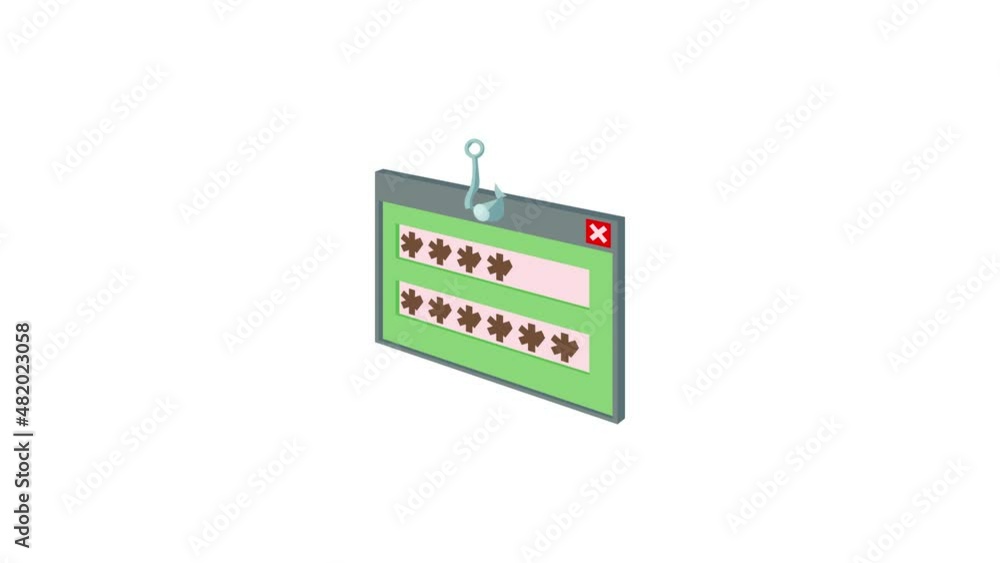Internet phishing, hacking login and password icon animation best cartoon object on white background Internet phishing, hacking login and password icon animation best cartoon object on white background