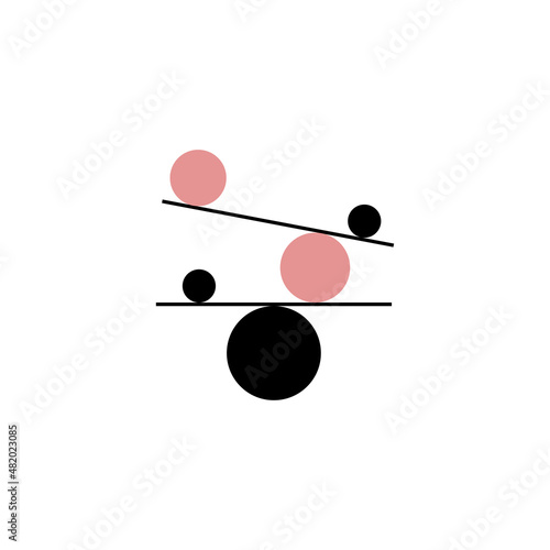 Balance abstract geometric minimal logo