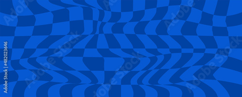 Distorted surface. Chess background with distortion