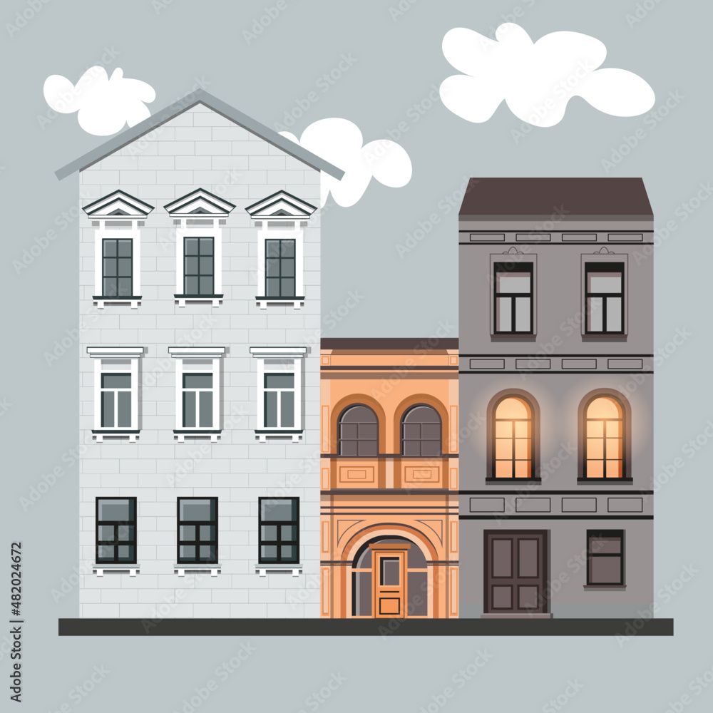illustration of cosy houses - european architecture illustration of cosy houses - european architecture