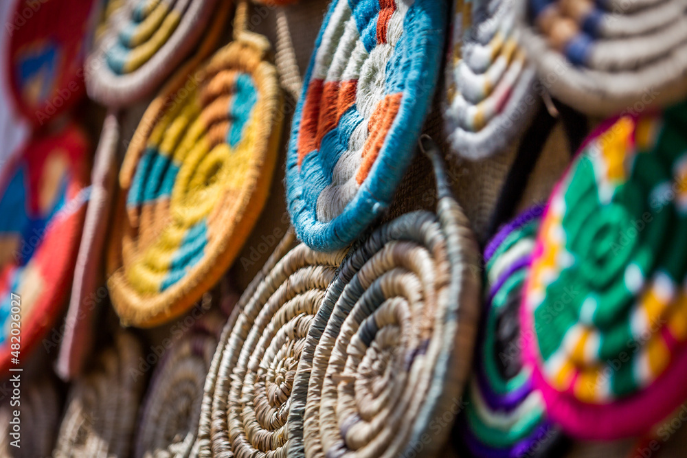 colorful traditional ornament pieces of Aswan, Egypt
