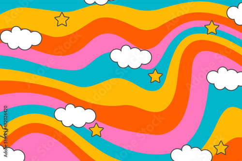 Abstract psychedelic groovy background. Vector illustration.