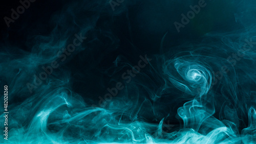 Blue steam on a black background